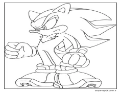 Shadow Sonic Yazdırılabilir Çizimi Boyama Sayfası
