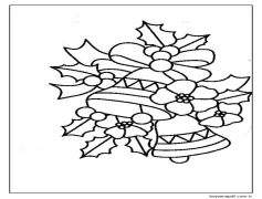 Sihirli çanlar ladin dallarında gizlidir. Boyama Sayfası