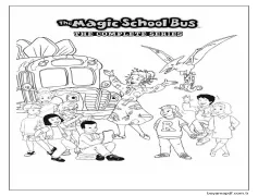 Sihirli Okul Otobüs Boyama Sayfası