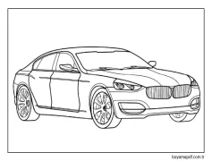 Şık BMW arabası Boyama Sayfası