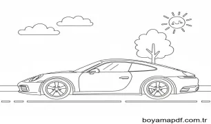 Sıradan Porsche Boyama Sayfası