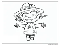 Şirin Bir Korkuluk Boyama Sayfası