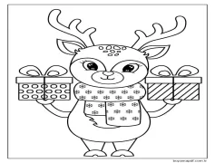 Şirin ren geyiği Boyama Sayfası