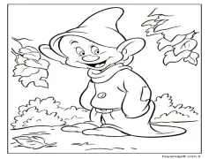 Şirin Uyuşuk Cüce Boyama Sayfası