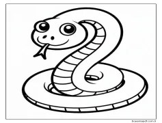 Şirin Yılan Boyama Sayfası