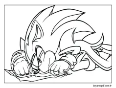 Sonik Yazılı Kirpi Boyama Sayfası