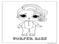 Sörfçü Bebek Lol Bebek Boyama Sayfası