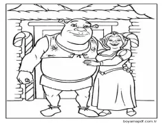 Şrek Görüntü Anahattını Yazdır Boyama Sayfası