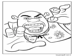 Şrek Kafa Boyama Sayfası