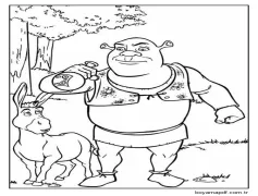 Şrek ve Arkadaşları Boyama Sayfası