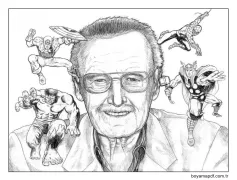 Stan Lee çizimi Boyama Sayfası