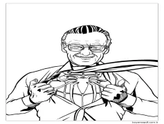 Stan Lee Örümcek Adam Boyama Sayfası