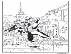 Stan Lee Örümcek Adam ile Tanışıyor Boyama Sayfası