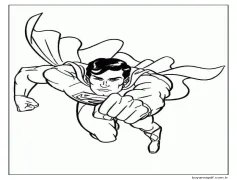 Süper Adam Uçan Boyama Sayfası