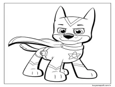 Süper Chase Paw Patrol Boyama Sayfası
