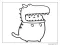 T-rex Pusheen Boyama Sayfası