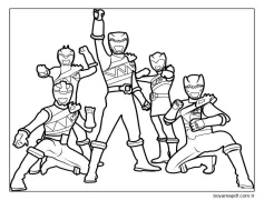Takım Power Ranger Dino Şarjı Boyama Sayfası