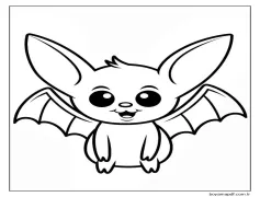 Tatlı Bir Yarasa Boyama Sayfası