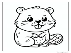 Tatlı Kunduz Boyama Sayfası