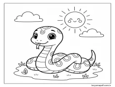 Tatlı Yılan Boyama Sayfası