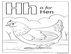 Tavuk Harfi H Boyama Sayfası