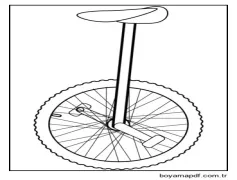 Tek Tekerlekli sirk Bisikletine Boyama Sayfası