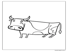 Temel Çizim İnek Boyama Sayfası
