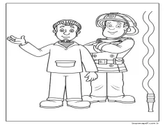 Temel itfaiyeci Sam ve Arkadasi Boyama Sayfası