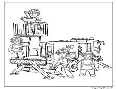 Temel İtfaiyeci Sam ve Takım Arkadaşları Boyama Sayfası