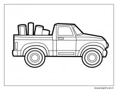 Temel Kamyonet Çizimi Boyama Sayfası