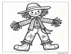 Temel Korkuluk Çizmek Boyama Sayfası