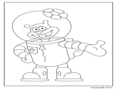 Temel Sandy Cheeks Boyama Sayfası