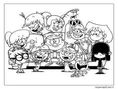 The Loud House Deki karakterler Boyama Sayfası