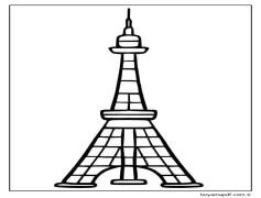 Tokyo Kulesi Boyama Sayfası