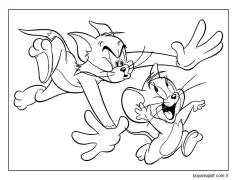 Tom, Jerry'yi Kovalar Boyama Sayfası