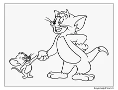 Tom ve jerry El Sıkışın Boyama Sayfası