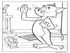 Tom ve Jerry Evde Boyama Sayfası