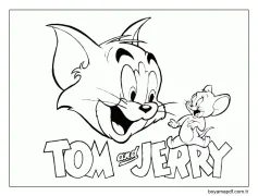 Tom ve Jerry Logosu Boyama Sayfası