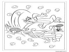 Tom ve Jerry tenis Oynuyor Boyama Sayfası