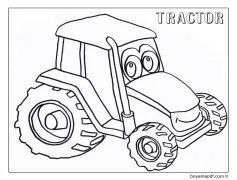 Traktör 1 Boyama Sayfası