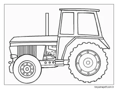 Traktör 3 Boyama Sayfası