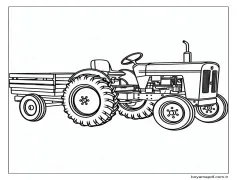 Traktör 4 Çiz Boyama Sayfası