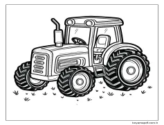 Traktör çizimi temel Boyama Sayfası