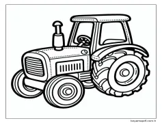 Traktör çizmek kolay Boyama Sayfası