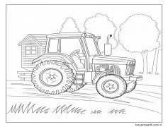 Traktör çok iyi çekiyor Boyama Sayfası
