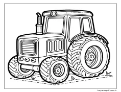 Traktör resmi çiz Boyama Sayfası