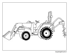Traktör Yükleme Boyama Sayfası