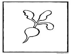 Turp el çizimi Boyama Sayfası