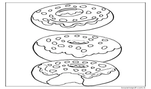 Üç Donut Boyama Sayfası