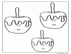 Üç Elma Şekeri Boyama Sayfası